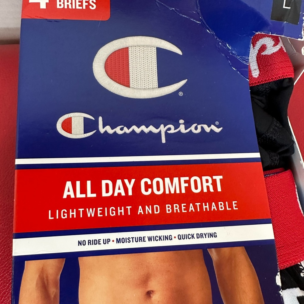 Champion Men's Gray and Black Boxer Briefs size Large Damaged box, NEW - Picture 3 of 6